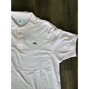 Lacoste Pink Men's Polo Shirt Size 7 XL/ XXL Classic Fit Preppy Casual MINT